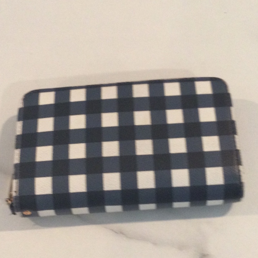 A New Day Checkered Blue and White Wallet